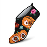 Pumpkin Flowers Spiderweb Halloween Theme Aqua Shoes