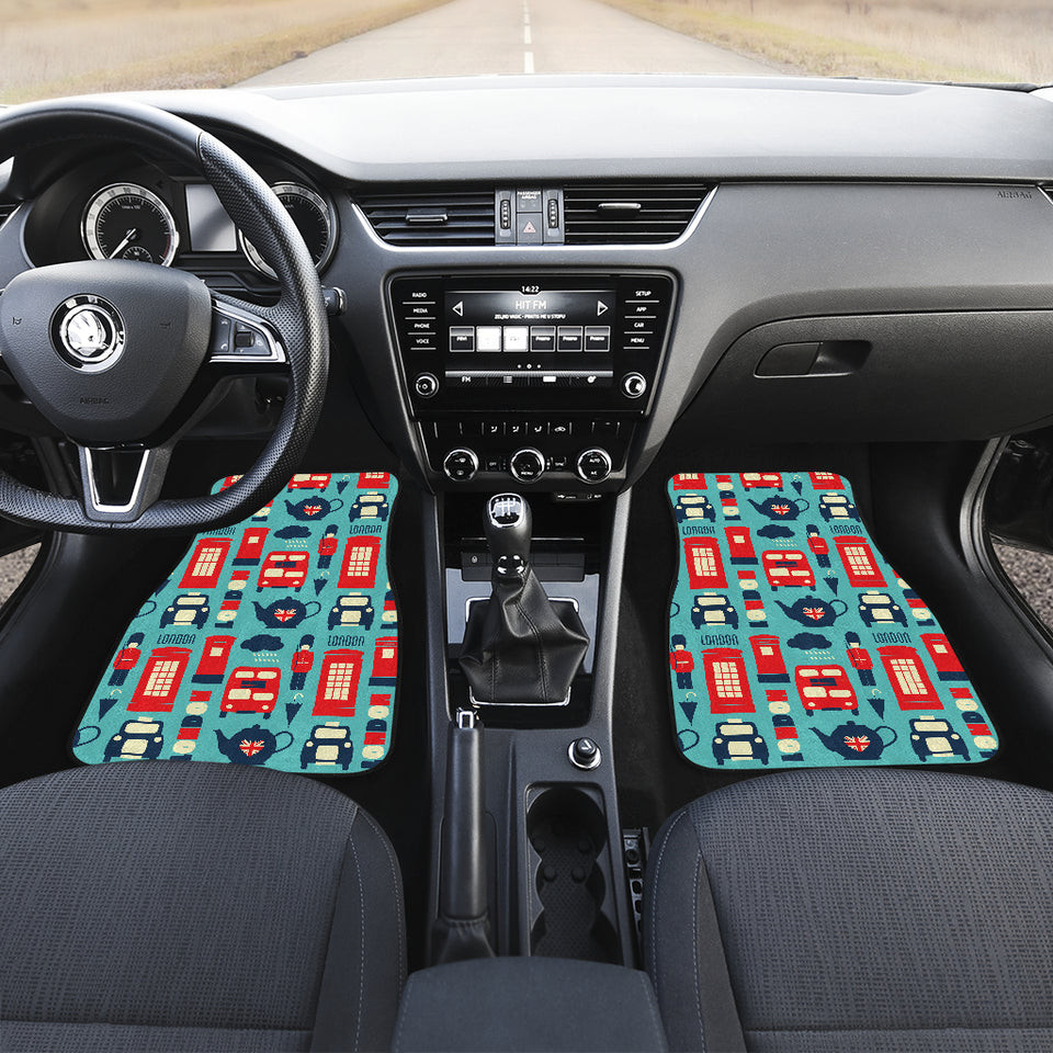 British Pattern Print Design 04 Front and Back Car Mats