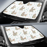 Cute Rhino Pattern Background Car Sun Shade