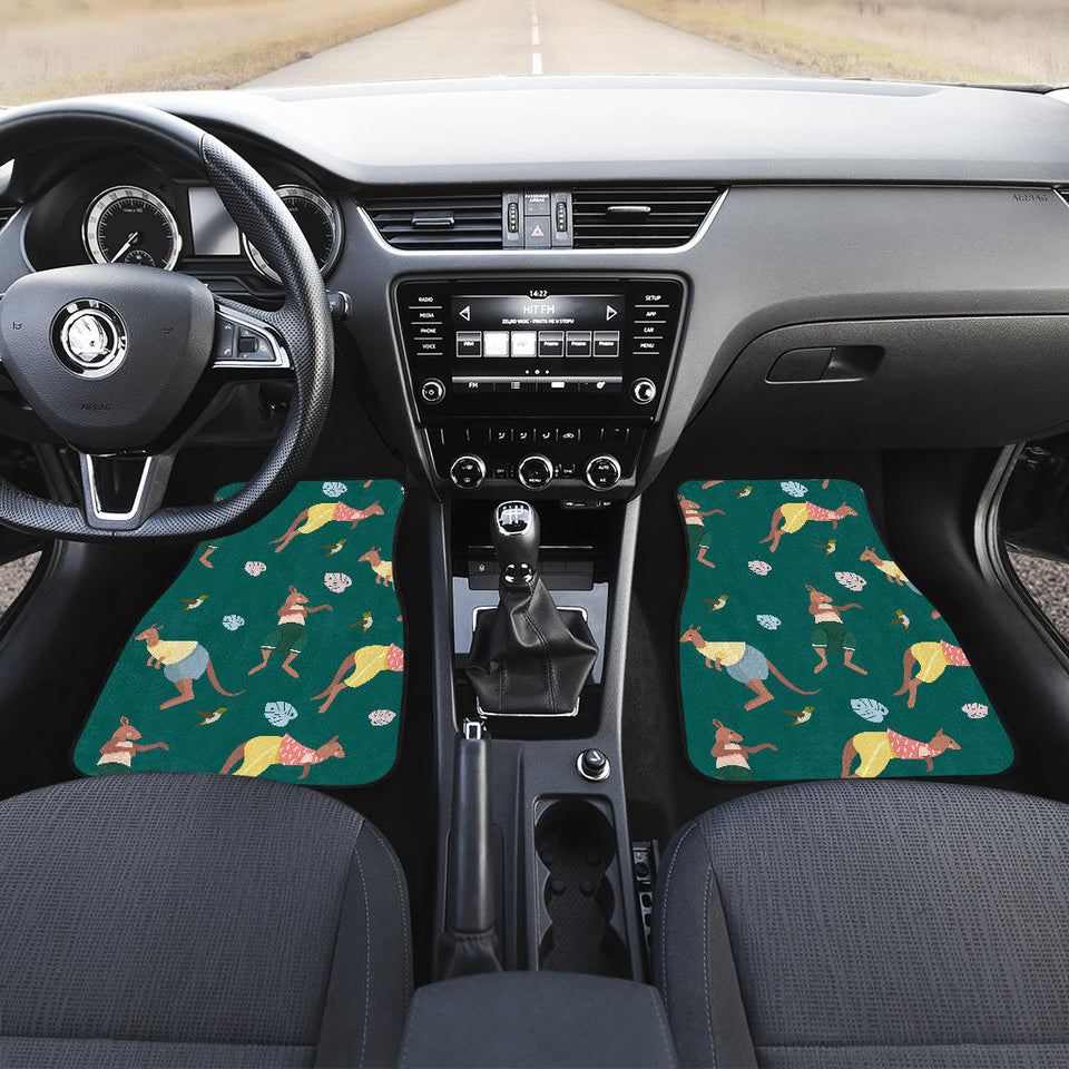 Kangaroo Leaves Pattern Front And Back Car Mats