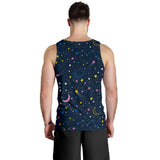 space pattern with planets, comets, constellations and stars Men Tank Top
