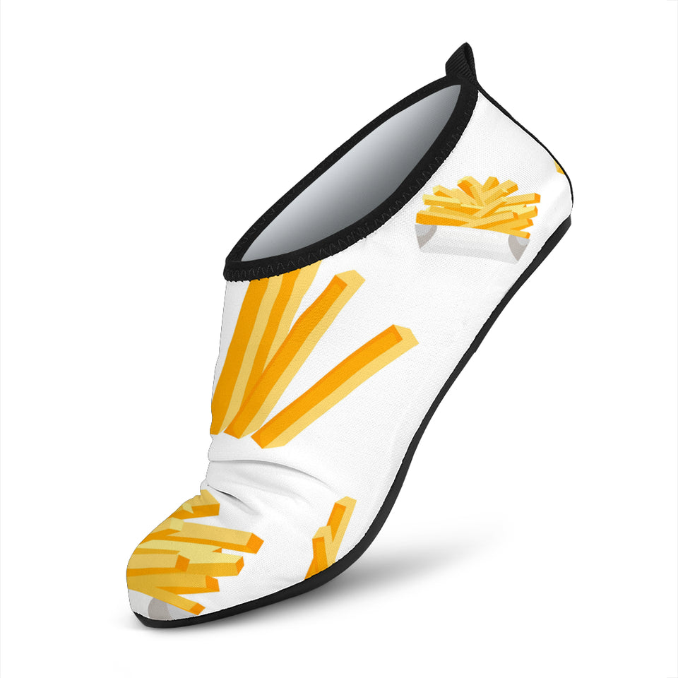 French Fries White Paper Box Pattern Aqua Shoes