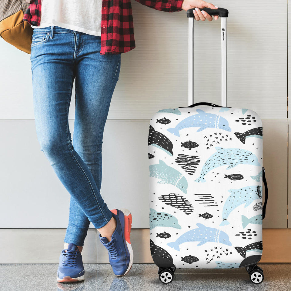 Cute Dolphins Childish Style Pattern Luggage Covers
