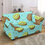 Kiwi Blue Background Loveseat Couch Slipcover