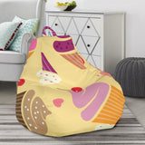 Cake Cupcake Heart Cherry Pattern Bean Bag Cover