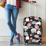 White Swan Blooming Flower Pattern Cabin Suitcases Luggages