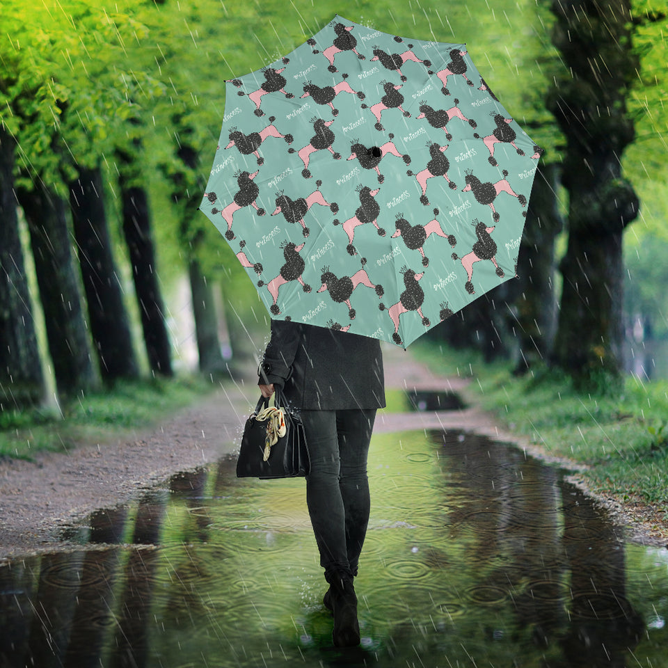 Poodle Dog Green Background Umbrella