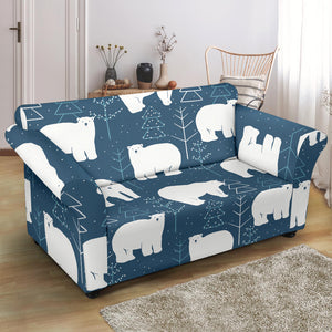 Polar Bear Mother Her Child Pattern Loveseat Couch Slipcover