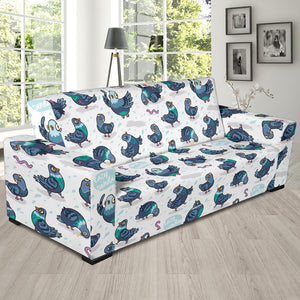 Pigeon Pattern Print Design 02  Sofa Slipcover