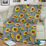 Sunflowers Ribbon Background Premium Blanket