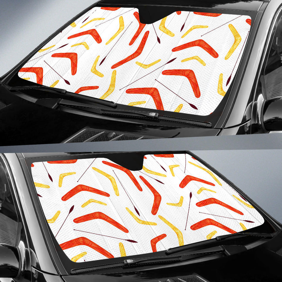 Waterclor Boomerang Australian Aboriginal Ornament Car Sun Shade