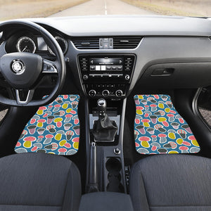 Colorful Mushroom Design Pattern Front Car Mats