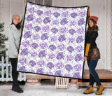 Hedgehog Pattern Print Design 05 Premium Quilt
