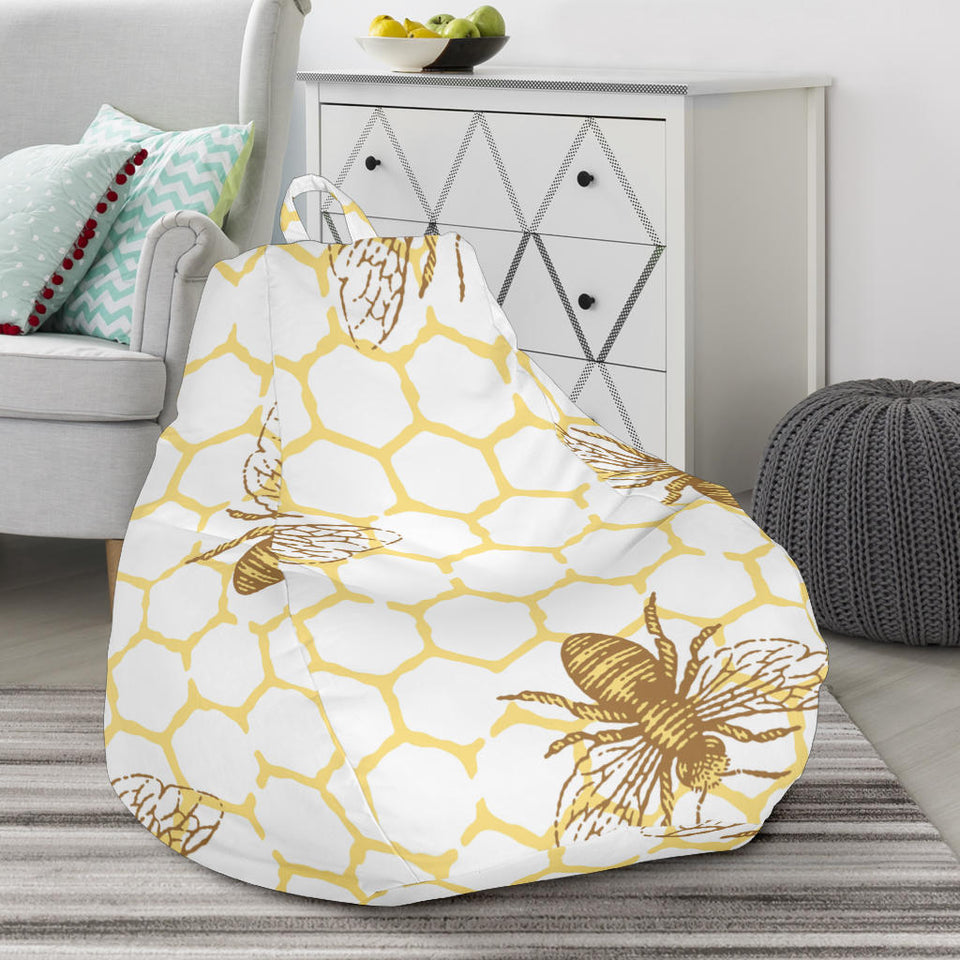 Bee Honeycomb Seamless Design Pattern Bean Bag Cover