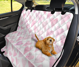 Watercolor Pink Heart Pattern Dog Car Seat Covers