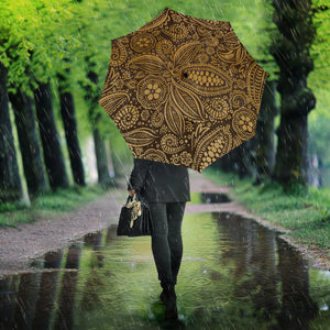 Cocoa Beans Tribal Polynesian Pattern Background Umbrella