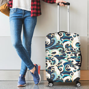 Japanese Wave Pattern Luggage Covers