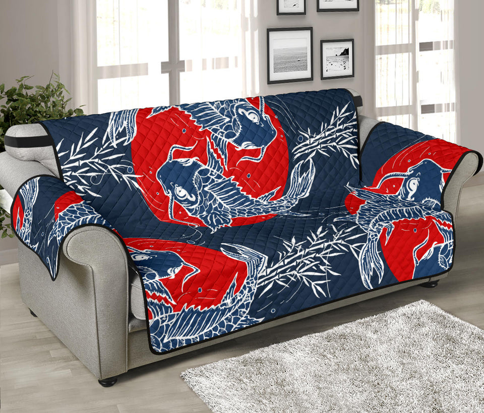 Koi Fish Carp Fishs hand drawn japanese art Sofa Cover Protector