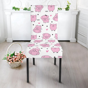 Pig Pattern Print Design 03 Dining Chair Slipcover