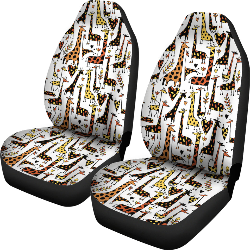 Giraffe Pattern Print Design 05 Universal Fit Car Seat Covers