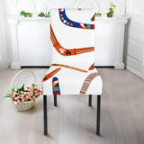 Boomerang Australian Aboriginal Ornament Pattern Dining Chair Slipcover