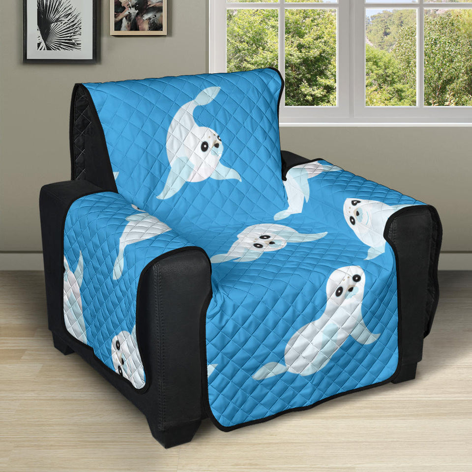 Cute sea lion seal pattern background Recliner Cover Protector