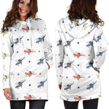 Cute Helicopter Star Pattern Women'S Hoodie Dress