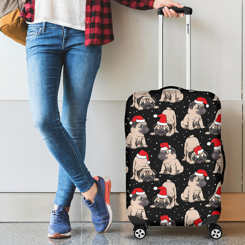 Christmas Pugs Santa_S Red Cap Pattern Cabin Suitcases Luggages