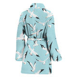 Seagull Pattern Print Design 01 Women's Bathrobe