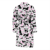Greyhound Pattern Print Design 02 Men's Bathrobe