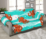 Octopuses sea wave background Sofa Cover Protector