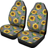 Sunflowers Ribbon Background  Universal Fit Car Seat Covers