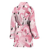 Pink Flamingos Pattern Background Women'S Bathrobe