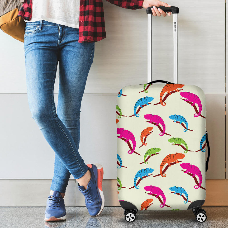 Colorful Chameleon Lizard Pattern Luggage Covers