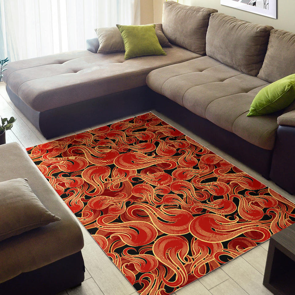 Fire Flame Pattern Area Rug