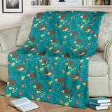 Hedgehog Pattern Print Design 01 Premium Blanket