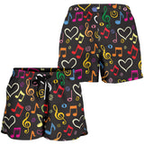 Music Notes Pattern Print Design 02 Women Shorts