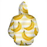 Banana Pattern Blackground Men Women Pullover Hoodie
