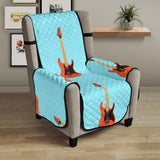 electric guitar pattern light blue background Chair Cover Protector