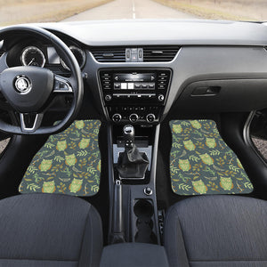 Cute Owls Leaves Pattern Front Car Mats