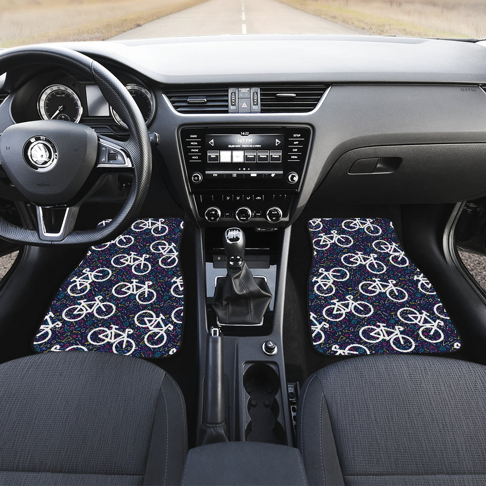 Bicycle Pattern Print Design 03 Front Car Mats