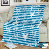 Starfish Blue Blackground Premium Blanket