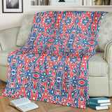 Eiffel Tower Pattern Print Design 02 Premium Blanket