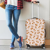 Cute Corgis Pattern Pink Background Cabin Suitcases Luggages