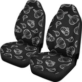 Garlic Pattern Black Background Universal Fit Car Seat Covers