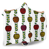 Colorful Apples Leave Zebra Stripe Hooded Blanket