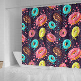 Colorful Donut Glaze Pattern Shower Curtain Fulfilled In US