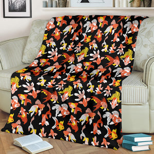 Goldfish Pattern Print Design 03 Premium Blanket
