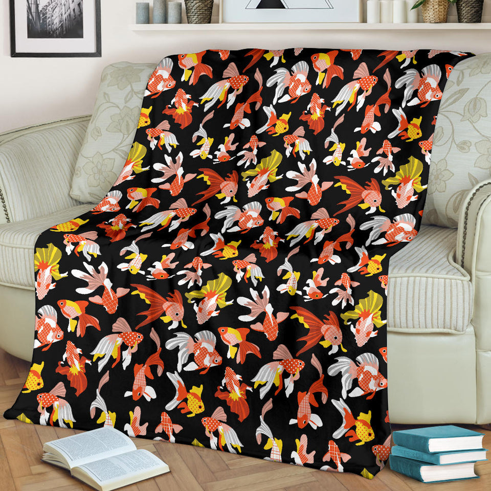 Goldfish Pattern Print Design 03 Premium Blanket