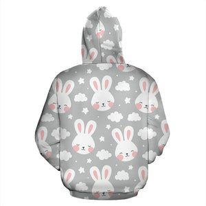 Rabbit Cloud Pattern Men Women Pullover Hoodie